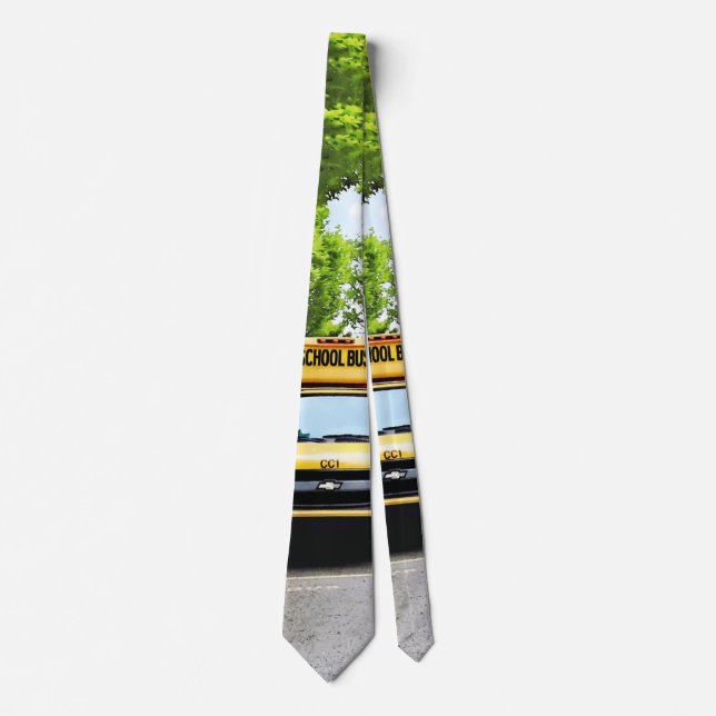 Two School Buses Neck Tie (Front)