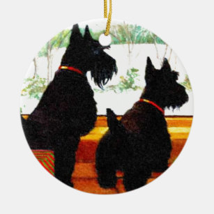 Scottish Terrier Dog Metal Santa Sleigh 