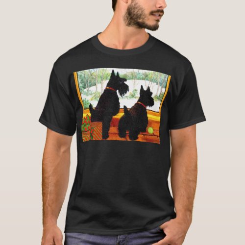 Two Scotty Dogs at Christmas T_Shirt