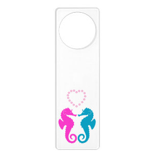Two sea horses in love door hanger