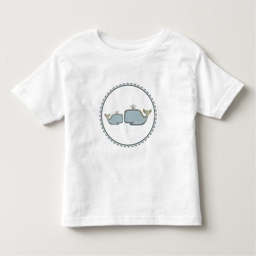 Two Sea Whales Blue  Gold Boutique 1st Birthday Toddler T_shirt