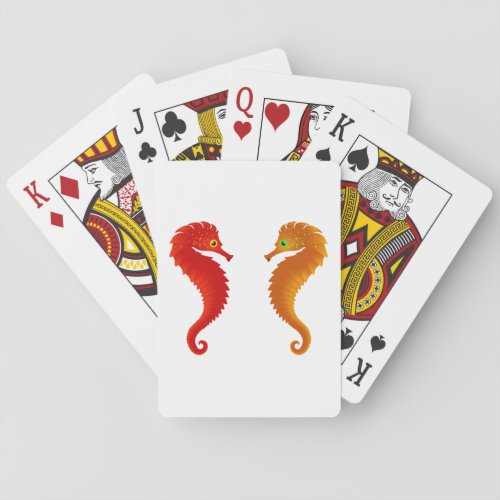 Two Seahorses Sea Life Playing Cards