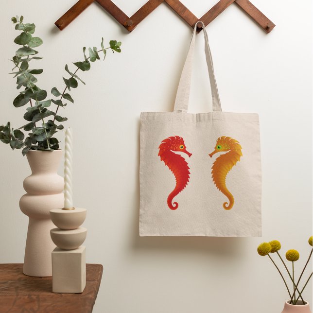 Two Seahorses Sea Life Tote Bag (Creator Uploaded)