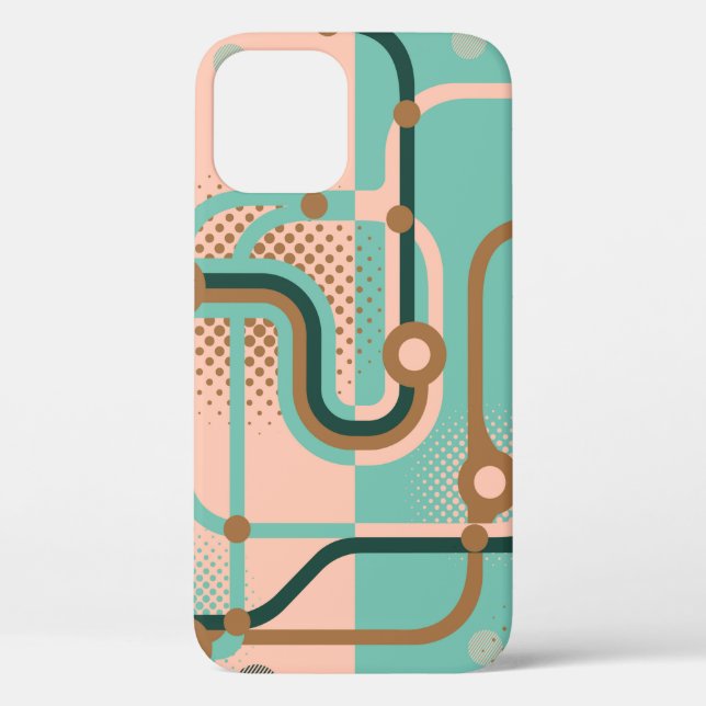 Two seamless patterns in different colours. Abstra Case-Mate iPhone Case (Back)