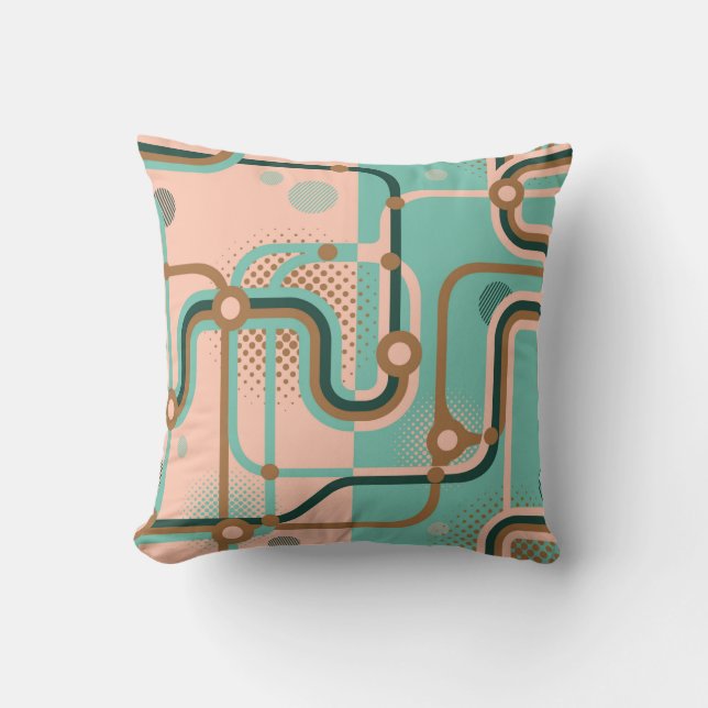 Two seamless patterns in different colours. Abstra Throw Pillow (Front)
