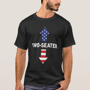 Two Seater Arrow 4Th Of July American Flag Funny T-Shirt