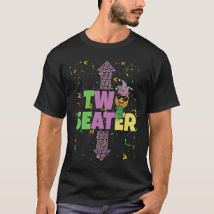 Two Seater Mardi Gras Upside Down Pineapple Swinge T-Shirt