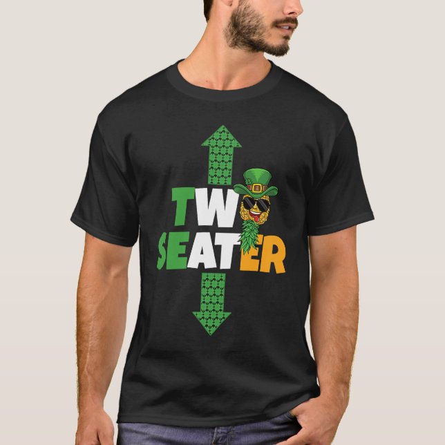 Two Seater St Patricks Day Upside Down Pineapple S T-Shirt (Front)