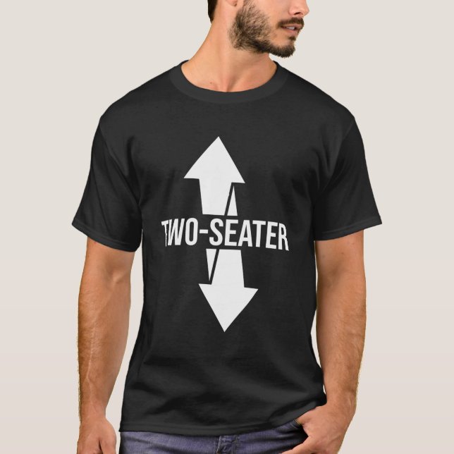 Two Seater Two Arrow Inappropriate Humor T-Shirt (Front)