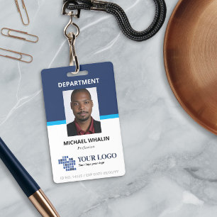 Two Shades Blue Add Your Logo & Photo Badge