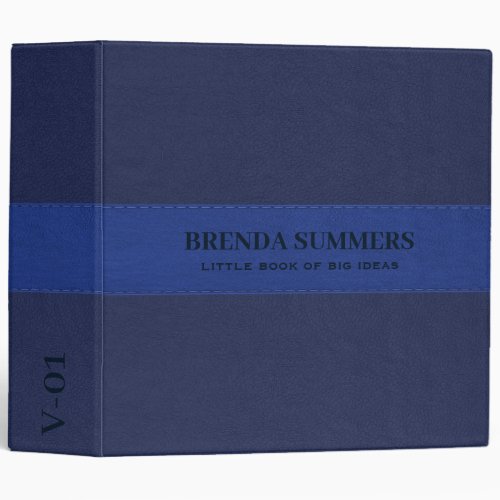 Two Shades Of  Blue Stitched Leather 3 Ring Binder