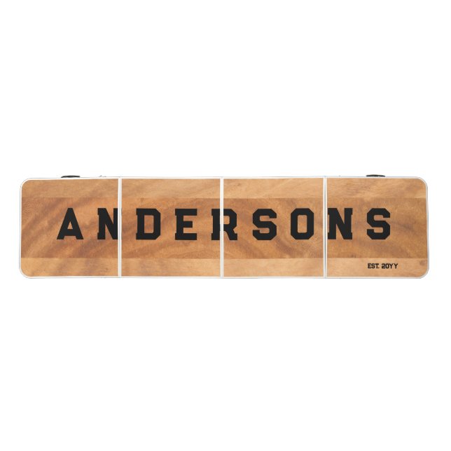 Two shades of brown wood Monogram Beer Pong Table (Top)