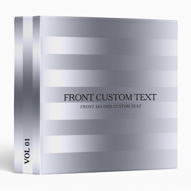 Two Shades Of Gray Stripes Pattern 3 Ring Binder (Front/Spine)