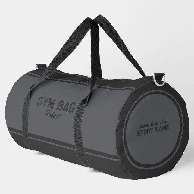 Two Shades of Gray Typography Based Design Duffle Bag (Left Corner)