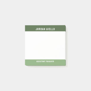 Two Shades of Green Name & Title Post-it Notes