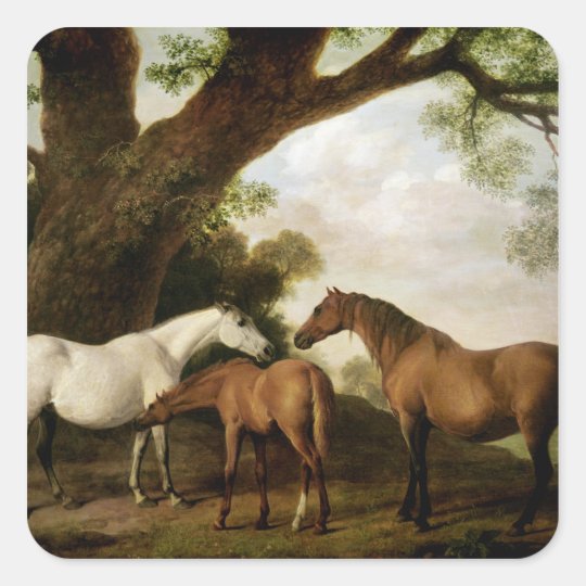 Two Shafto Mares and a Foal, 1774 Square Sticker