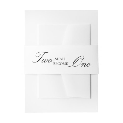 Two Shall Become One Bible Verse Wedding Invitation Belly Band