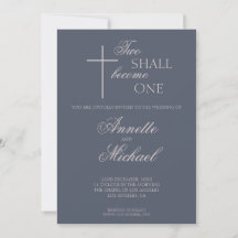 Two Shall Become One Christian Wedding Invitation