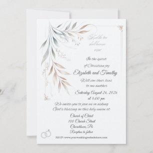 Two Shall Become One Christian Wedding Invitation