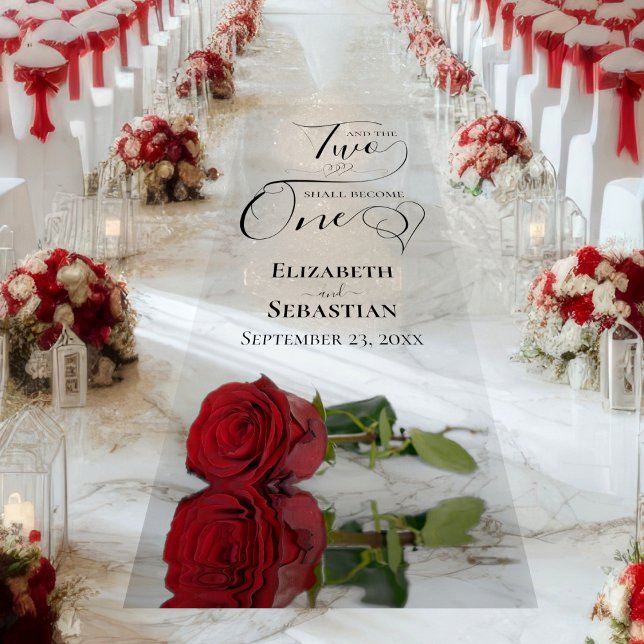 Two Shall Become One Elegant Red Rose Wedding Floor Decals (Creator Uploaded)