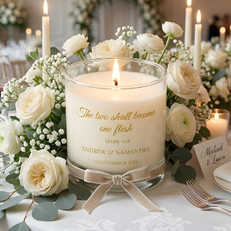 Two Shall Become One Flesh Catholic Wedding Scented Candle