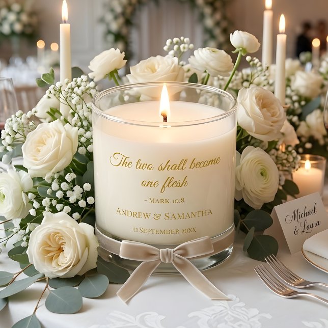 Two Shall Become One Flesh Catholic Wedding Scented Candle (The Two Shall Become One Flesh Catholic Wedding Candle)