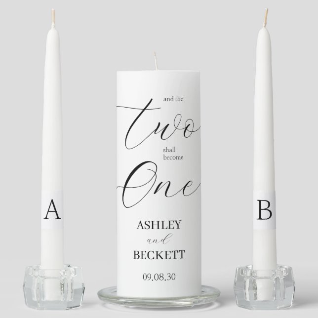 Two Shall Become One Unity Candle Set (Front)