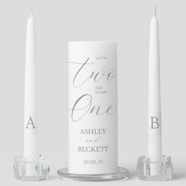Two Shall Become One Unity Candle Set (Front)