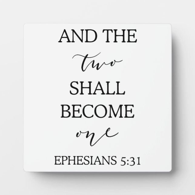 “Two Shall Become One” Wedding Backdrop Ceremony Plaque (Front)