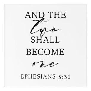 Two Shall Become One Wedding Tapestry Banner Acrylic Print