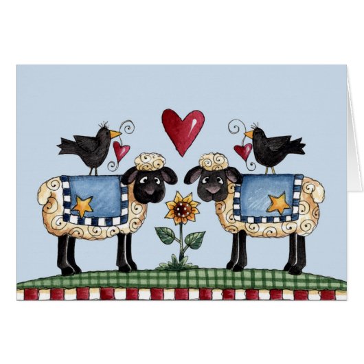 Two Sheep - Blank Card (Front Horizontal)