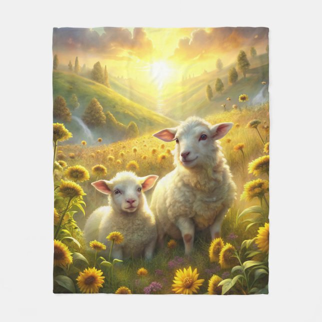 Two Sheep Fleece Blanket (Front)