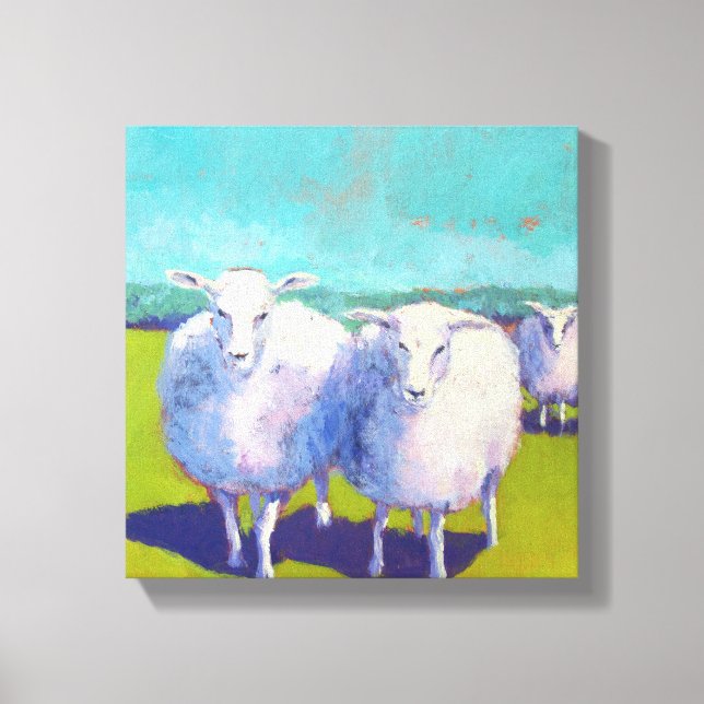 Two Sheep In Field 2 Canvas Print (Front)