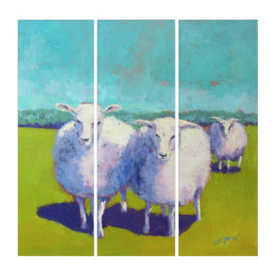 Two Sheep In Field 7 Triptych