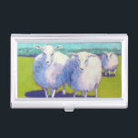 Two Sheep In Field Case For Business Cards<br><div class="desc">Two Sheep In Field  Artist: Carol Young</div>