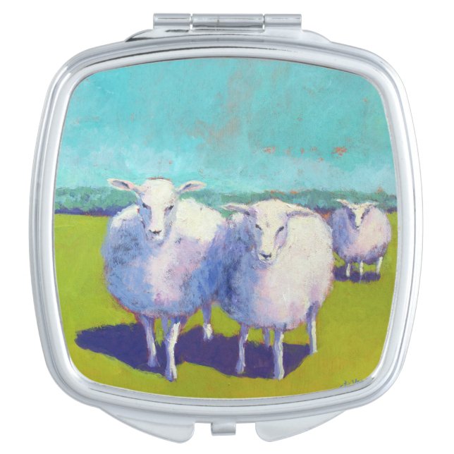 Two Sheep In Field Makeup Mirror (Front)
