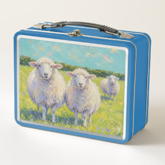 Two Sheep In Field Metal Lunch Box