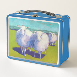 Two Sheep In Field Metal Lunch Box