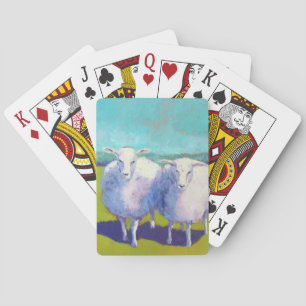 Two Sheep In Field Poker Cards