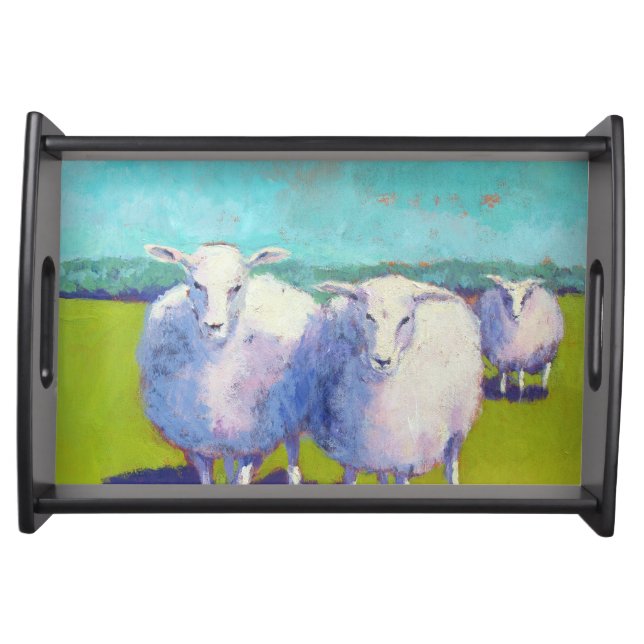 Two Sheep In Field Serving Tray (Front)