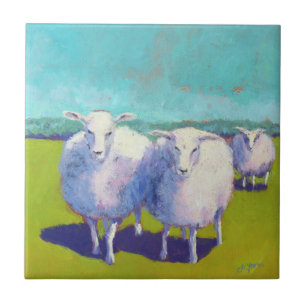 Two Sheep In Field Tile