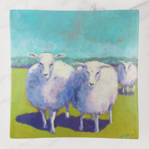 Two Sheep In Field Trinket Tray