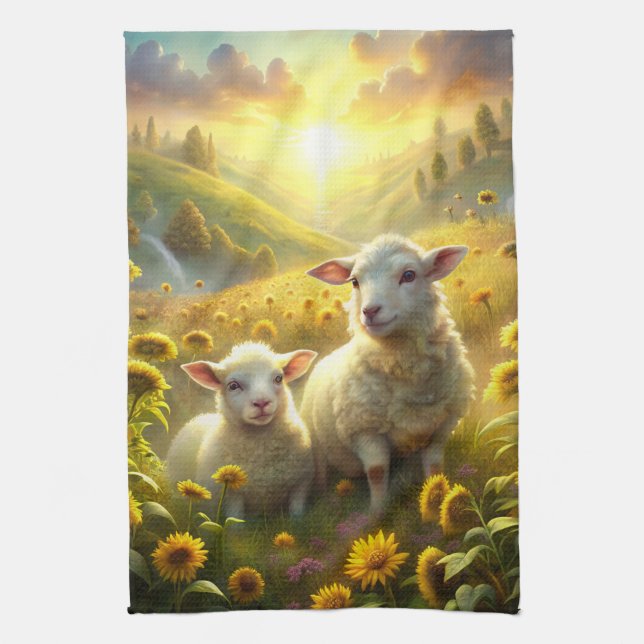 Two Sheep Kitchen Towel (Vertical)
