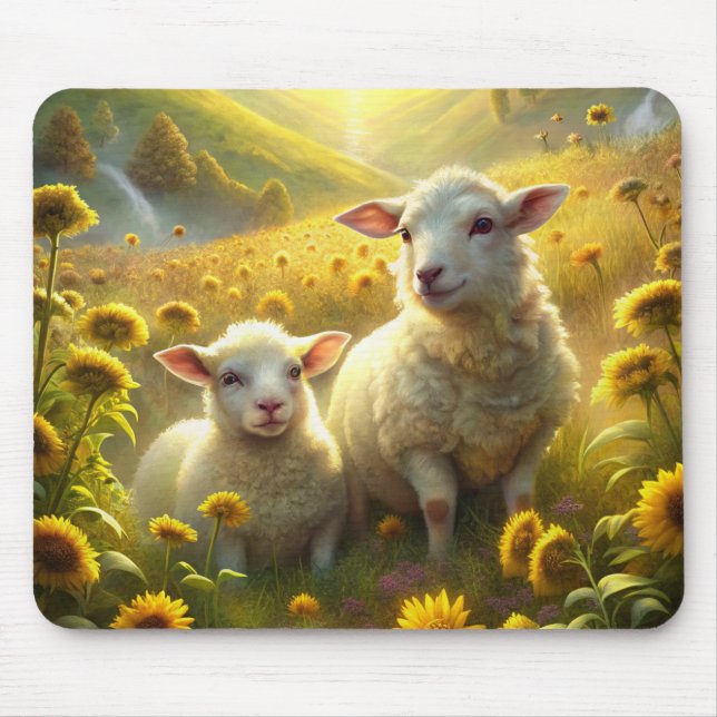 Two Sheep Mouse Pad (Front)