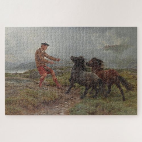 Two Shetland Ponies in the Highlands of Scotland Jigsaw Puzzle