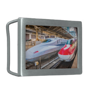 Two Shinkansen at the Tokyo Station Belt Buckle