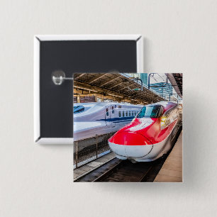 Two Shinkansen at the Tokyo Station Button