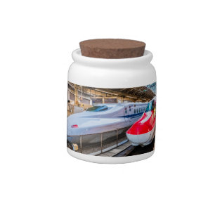 Two Shinkansen at the Tokyo Station Candy Jar