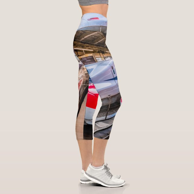 Two Shinkansen at the Tokyo Station Capri Leggings (Right)