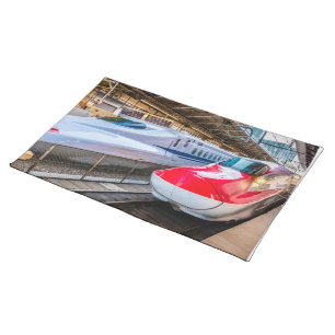 Two Shinkansen at the Tokyo Station Cloth Placemat